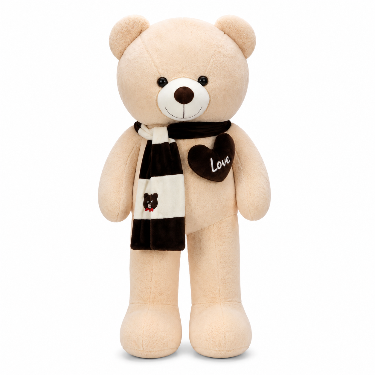 Toyoos 120cm Giant Teddy Bear Soft Plush Toy with Heart & Scarf | Premium Hugging Stuffed Animal for Kids, Girls, Boys & Gift for Birthday, Valentine's Day & Special Occasions