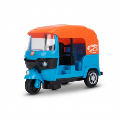 TOYOOS Battery Operated Auto Rickshaw Toy with LED Lights, Music & Automatic Bump and Go | Electric Tuk Tuk Toy for Kids Boys & Girls 3+ Years