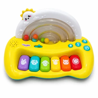 Funskool Giggles Rainbow Musical Piano Toy for Babies 18+ Months | Lights, Animal Sounds, Music & Rolling Beads | Early Learning Educational Keyboard for Toddlers