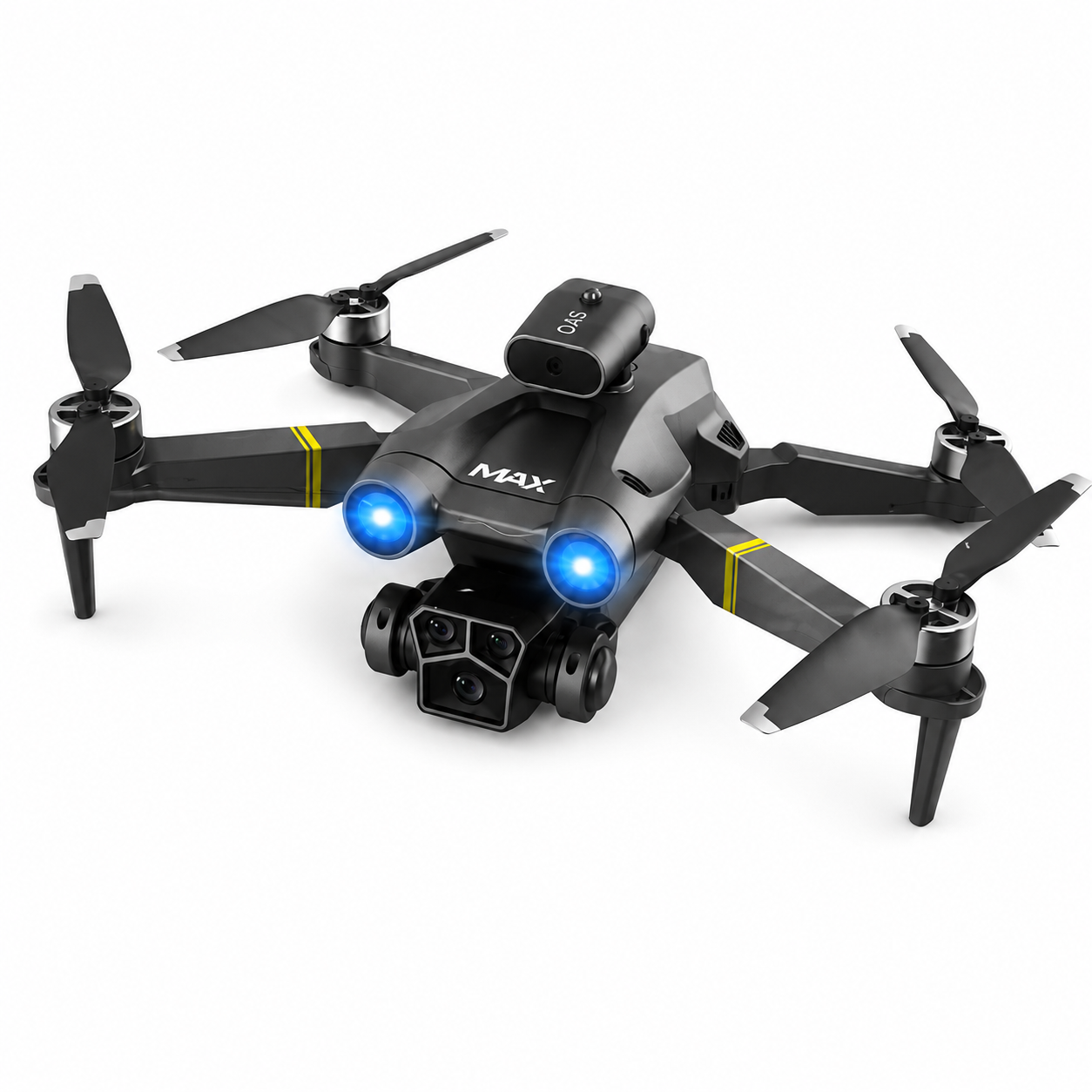 TOYOOS M3 MAX Foldable RC Drone with Dual HD Camera, Optical Flow Positioning, Altitude Hold, 360° Flip, Headless Mode & LED Lights | Remote Control Quadcopter for Kids & Beginners