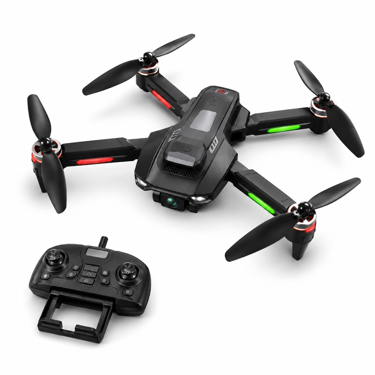 TOYOOS E100 Pro Plus Foldable Camera Drone for Kids & Beginners | HD Camera | Altitude Hold | Headless Mode | 360° Flip | 2.4GHz Remote Control | Rechargeable RC Quadcopter with LED Lights