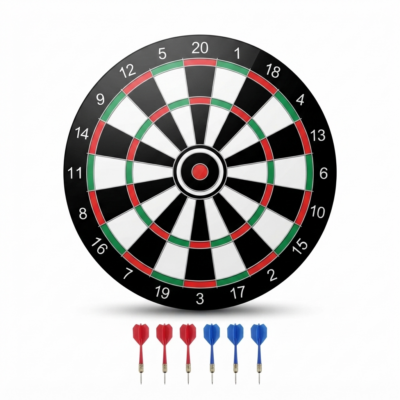 Toyoos Deluxe 18 Inch Dart Board Game Set with 6 Darts | Indoor Family Target Game | Wall Mount Dartboard for Kids & Adults | Party & Game Room Fun