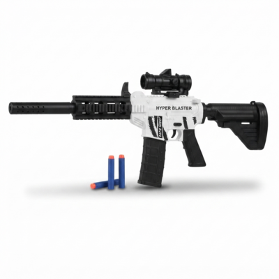 Hyper Blaster Foam Dart Toy Gun with Scope & Detachable Magazine | Soft Foam Bullet Blaster Rifle for Kids | Outdoor Target Shooting Toy | Safe Foam Dart Launcher for Boys & Girls