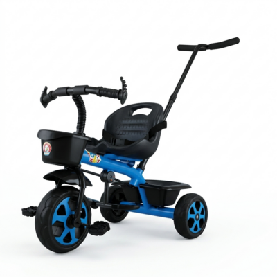 TOYOOS Smart Kids Tricycle with Parent Push Handle, Safety Seat, Front Basket & Rear Storage Tray | Toddler Ride-On Trike for Boys & Girls (1–8 Years)