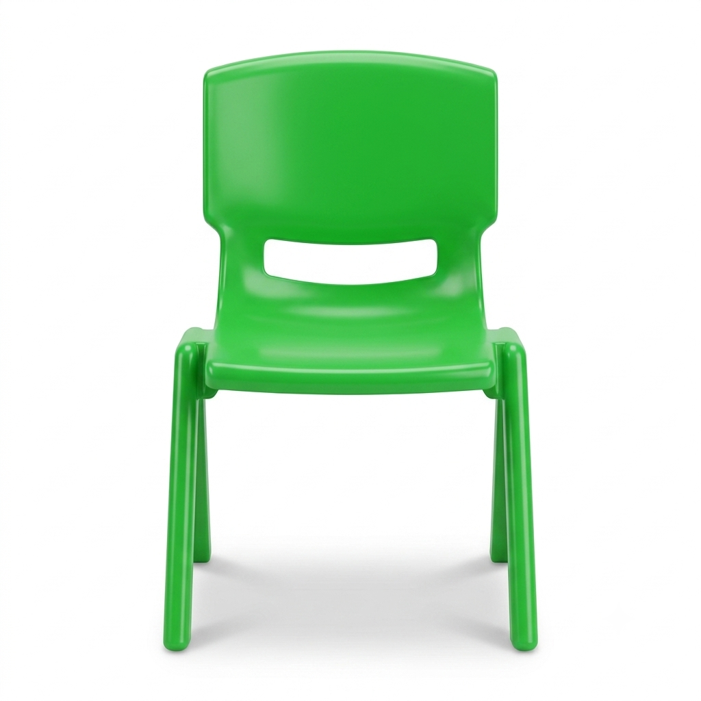 TOYOOS Kids Plastic Study Chair | Lightweight Nursery Chair for Boys & Girls | Durable PP Chair for Reading, Study, Play School & Home | Indoor & Outdoor Kids Chair - Green