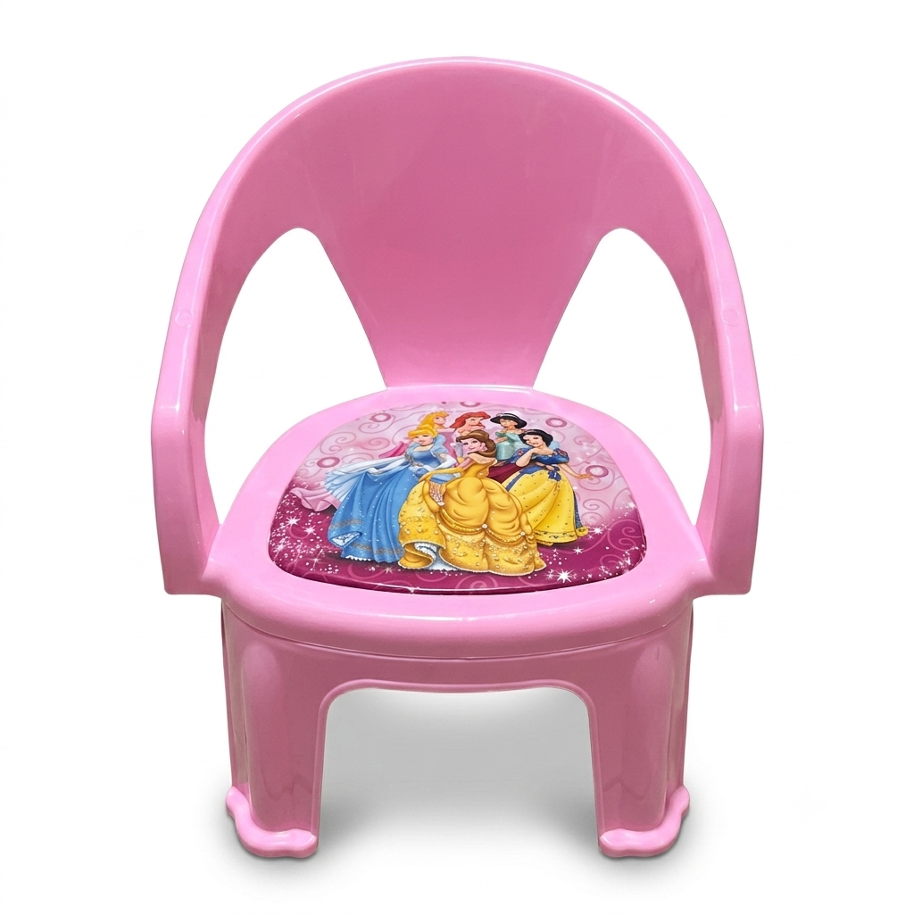 TOYOOS Kids Plastic Chair for Boys & Girls | Princess Theme Study Chair | Strong Lightweight Arm Chair | Indoor & Outdoor Seating | Reading, Study & Play Chair for Toddlers