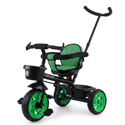 TOYOOS Kids Tricycle with Parent Push Handle, Safety Guard, Storage Basket & EVA Wheels | Toddler Ride-On Cycle for Boys & Girls (1–8 Years)