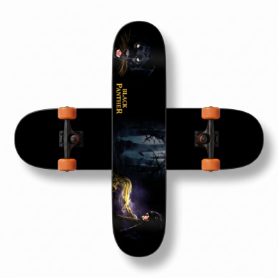 Toyoos Complete Skateboard 31 Inch | Double Kick Concave Deck with ABEC-7 Bearings, PU Wheels & Heavy-Duty Trucks | Beginner Skateboard for Kids, Teens & Adults | Black Panther Design