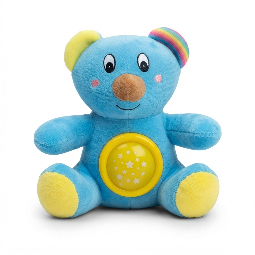TOYOOS Baby Teddy Bear Night Light with Star Projector, Musical Sleep Soother Toy