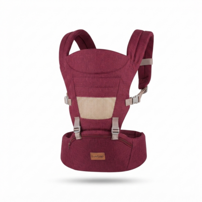 4-in-1 Ergonomic Baby Carrier with Hip Seat | Adjustable Infant Carrier for Newborns & Toddlers | Front & Back Carry Baby Sling with Lumbar Support