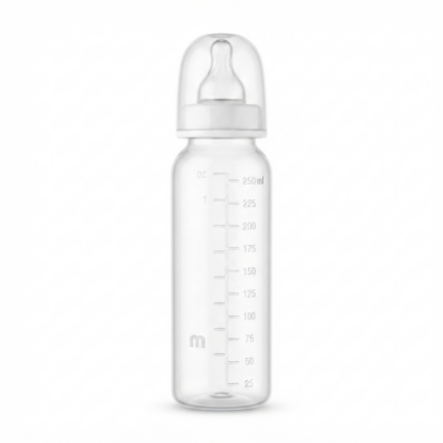 TOYOOS Baby Feeding Bottle 250ml | BPA-Free Food Grade Milk Bottle with Soft Silicone Nipple, Anti-Colic Design, Leak-Proof & Easy-to-Read Measurement Scale