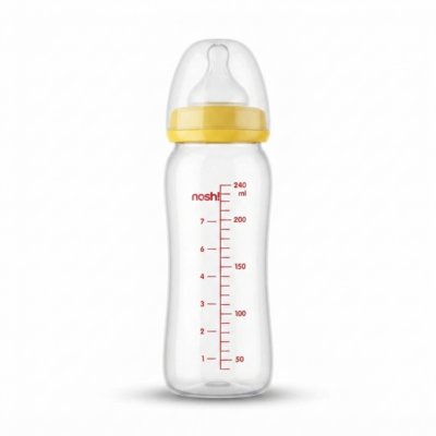 TOYOOS Baby Feeding Bottle 240ml | BPA-Free Food Grade Baby Milk Bottle with Soft Silicone Nipple, Anti-Colic Design & Measurement Scale for Newborns and Infants