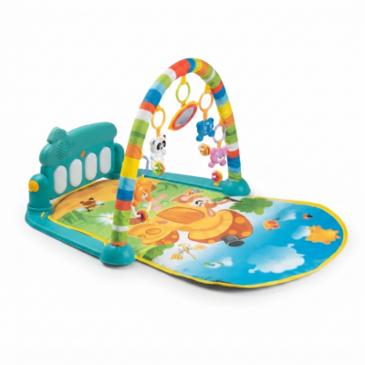 Baby Piano Fitness Gym Play Mat for Infants | Musical Kick & Play Activity Gym with Hanging Toys, Mirror & Sensory Development Toys | Tummy Time Mat for Newborns & Babies