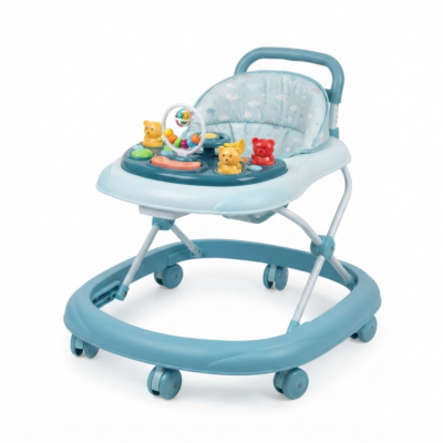 Baby Walker for Kids with Musical Activity Tray, Height Adjustable Seat, Foldable Design, 360° Wheels & Interactive Toys for Babies