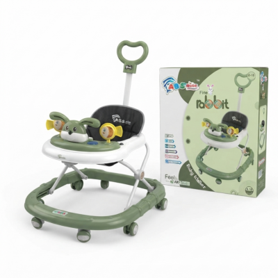 Rabbit Baby Walker with Push Handle & Activity Tray for Babies