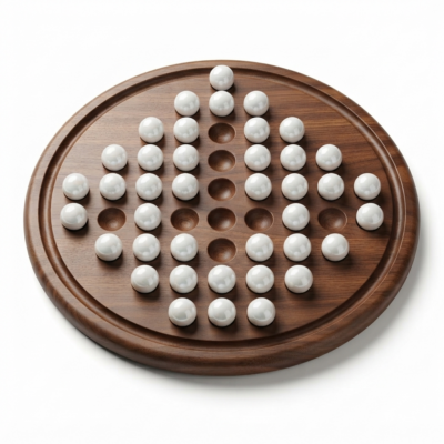 Brainvita Wooden Solitaire Board Game | Classic Marble Puzzle Game for Kids & Adults | Strategic Thinking & Brain Development Toy | Premium Wooden Peg Solitaire Board