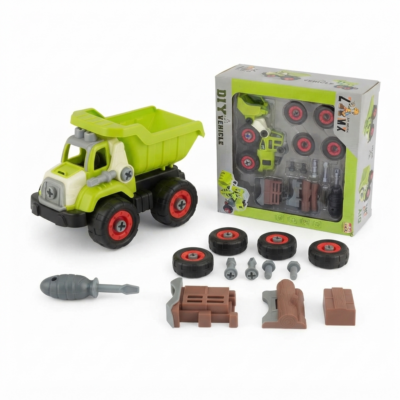 TOYOOS DIY Take Apart Dump Truck Toy with Screwdriver | STEM Construction Vehicle for Kids | Assembly Learning Toy with Moving Dump Bed | Educational Toy for Boys & Girls Age 3+