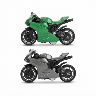 Die-Cast Pull Back Sports Bike Toy for Kids | Metal Racing Motorcycle Model with Friction Power | Mini Collectible Bike Toy Set (Pack of 2 Colors)