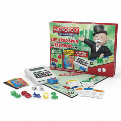 TOYOOS Electronic Banking Property Trading Board Game | Family Strategy Game with Banking Unit, Cards & Tokens | Educational Money Management Game | 2–6 Players | Age 8+