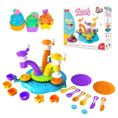 Funskool Mega Cake Factory Fun Dough Playset | DIY Cake Making & Decorating Kit for Kids | Creative Dough Modeling Toy with Moulds & Accessories | 3+ Years