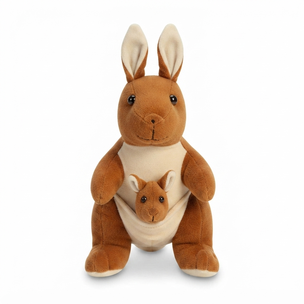 Kangaroo Plush Soft Toy with Baby Joey Pouch | Cute Toy for Kids