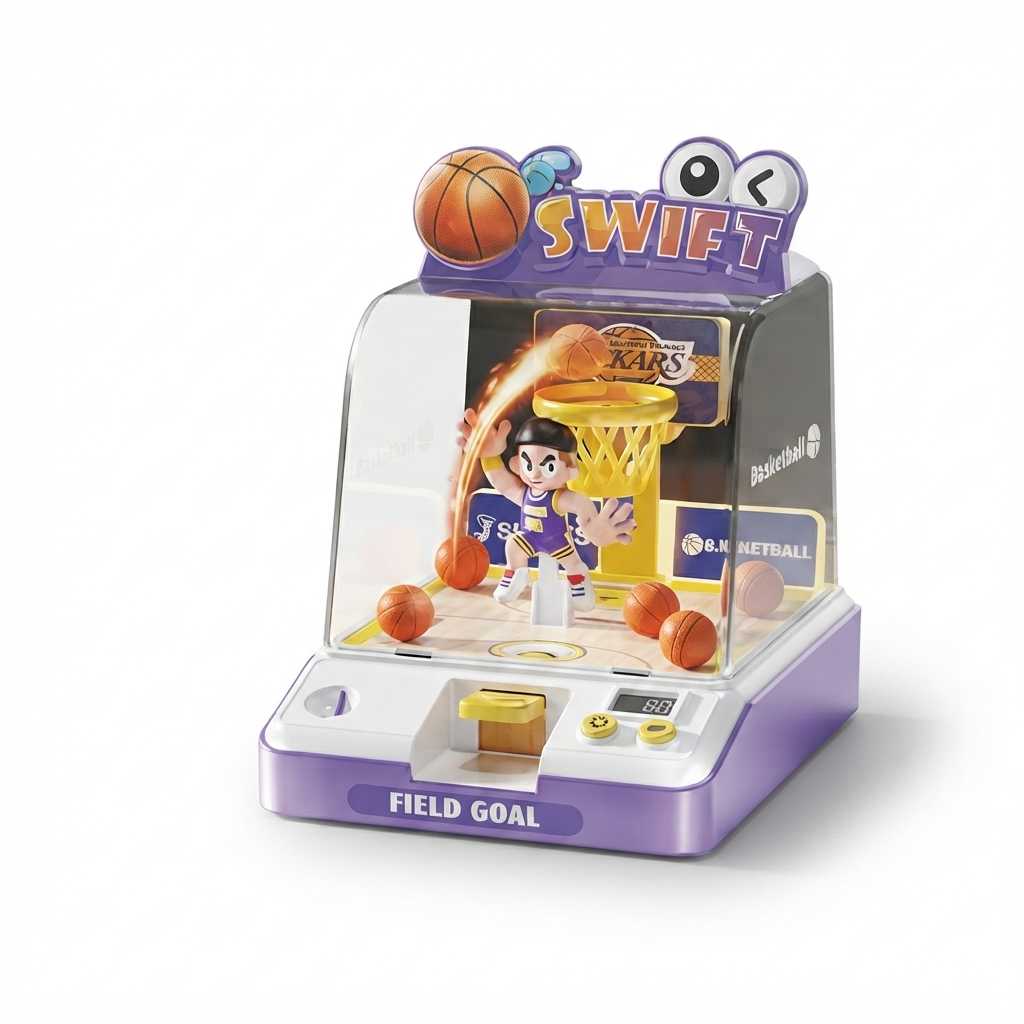 Mini Basketball Arcade Game for Kids with Digital Scoreboard, Tabletop Shooting Game, Indoor Sports Toy with Auto Scoring Hoop & Mini Basketballs