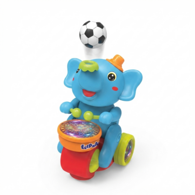 Musical Elephant Drum Toy with Floating Ball, LED Lights & Sound | Interactive Baby Learning Toy for Toddlers 1-3 Years | Bump & Go Educational Toy