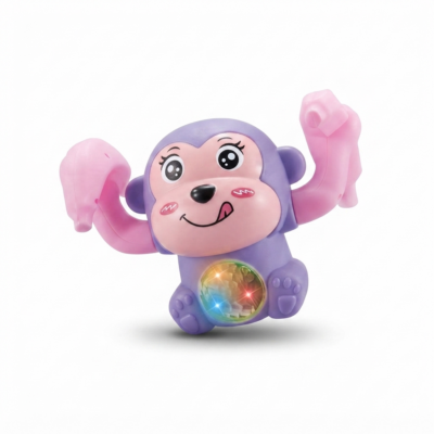 Musical Dancing Monkey Toy with LED Flashing Lights, 360° Rolling Action, Interactive Sound & Music Toy for Kids Boys & Girls