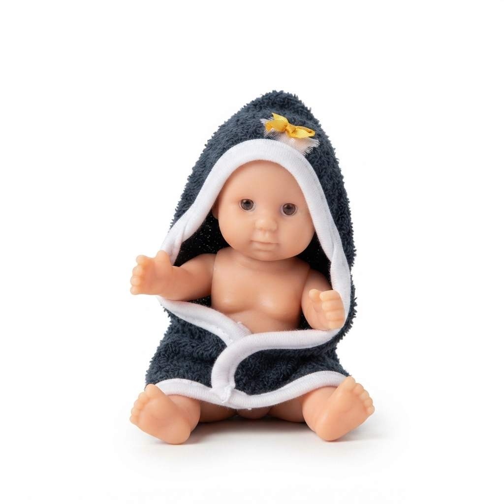 Baby Bath Doll Toy with Soft Hooded Towel Wrap | Cute Newborn Baby Doll for Kids Role Play, Pretend Play & Early Learning