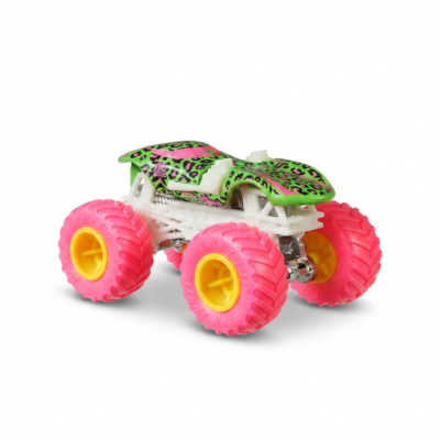 Pink Monster Truck Toy for Kids | Oversized Wheels Pull Back Toy Car with Stylish Body Design | Friction Powered Off-Road Vehicle for Boys & Girls