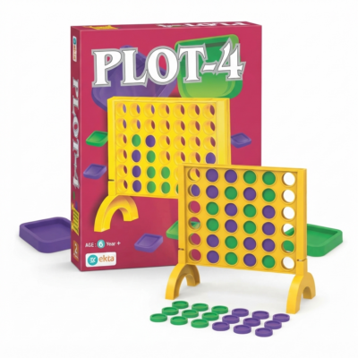 TOYOOS Plot 4 Board Game for Kids & Family | 2 Player Connect Four Strategy Game | Classic Disc Drop Game | Educational Indoor Game for Boys & Girls Age 6+