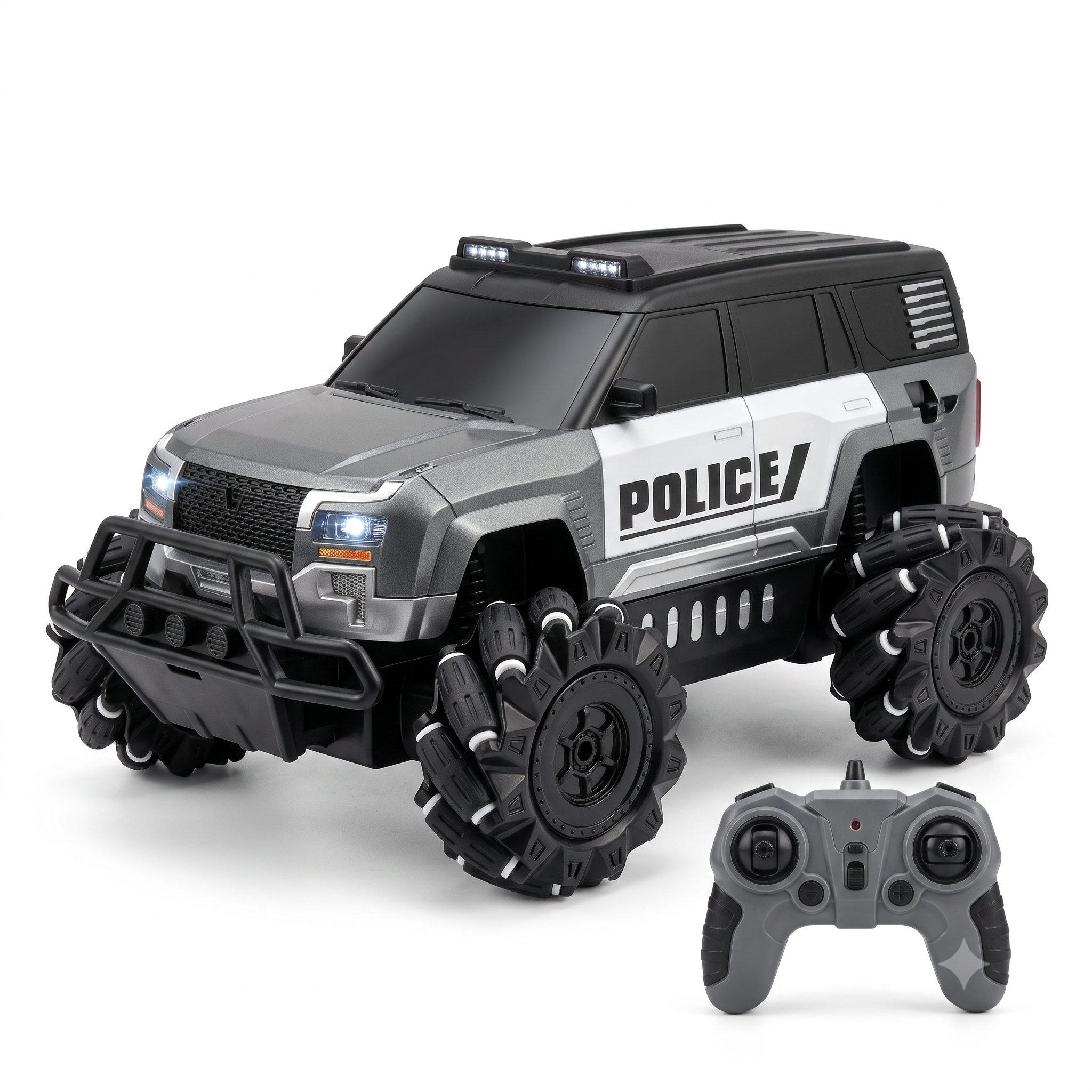 RC Off-Road Police Truck for Kids | 2.4GHz Remote Control Car with LED Lights, 360° Drift Stunt, All-Terrain Wheels, Long Range Control Toy Vehicle for Boys & Girls