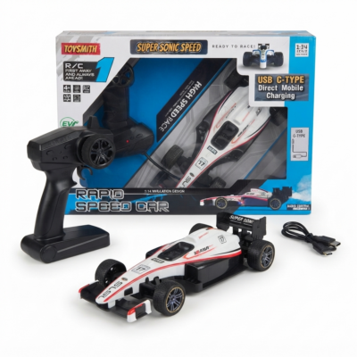 RC Formula Racing Car with Remote Control, USB Type-C Rechargeable High Speed Racing Car, 1:14 Scale Formula Car Toy for Kids Boys Girls Indoor Outdoor Play