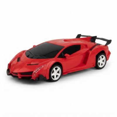 Remote Control Transforming Car Robot Toy with Lights & Music for Kids