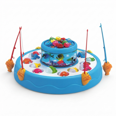 Premium Rotating Fishing Game for Kids | Musical Fishing Toy Set with 26 Colorful Fish & 2 Fishing Rods | Educational Interactive Toy for Boys & Girls