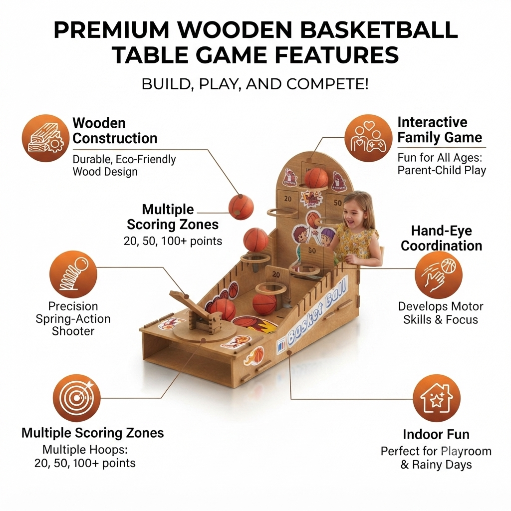 Wooden Basketball Game (4)