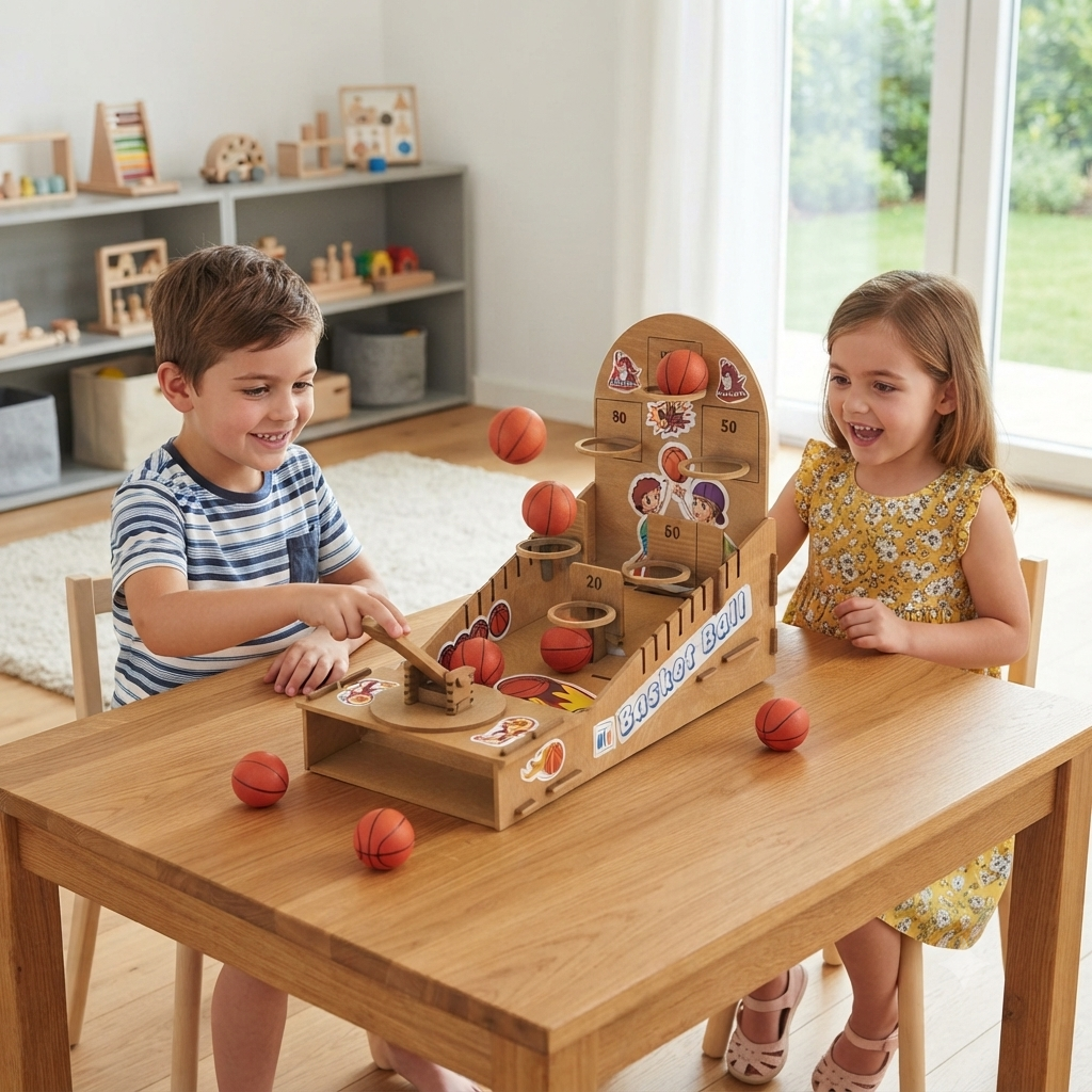 Wooden Basketball Game (5)