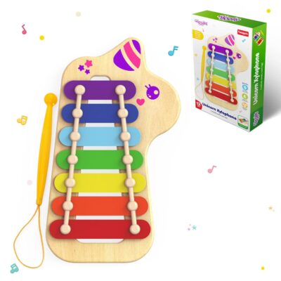 Giggles Unicorn Wooden Xylophone for Kids | 7 Note Musical Toy with Mallet | Educational Music Instrument for Toddlers & Preschoolers | Rainbow Color Learning Toy