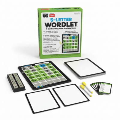 TOYOOS 5-Letter Wordlet Strategy Board Game | Educational Word Guessing Game for Kids & Family | Reusable Dry Erase Boards | Vocabulary & Spelling Learning Game | 2–4 Players | Age 8+