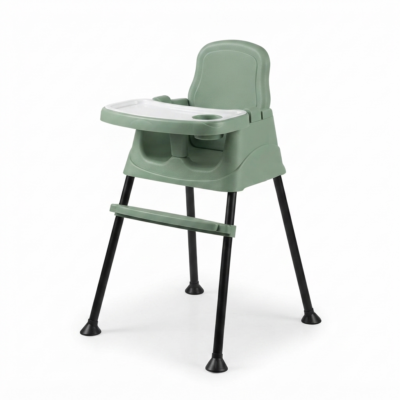 4-in-1 Convertible Baby High Chair for Feeding & Study | Booster Seat, Kids Chair & Activity Chair with Safety Harness, Removable Tray & Anti-Slip Legs | Green