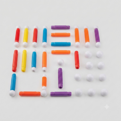 25 Pcs Building Blocks Construction Toy Set for Kids | Creative Learning STEM Building Sticks with Connector Balls | 3D Construction & DIY Building Kit for Boys and Girls