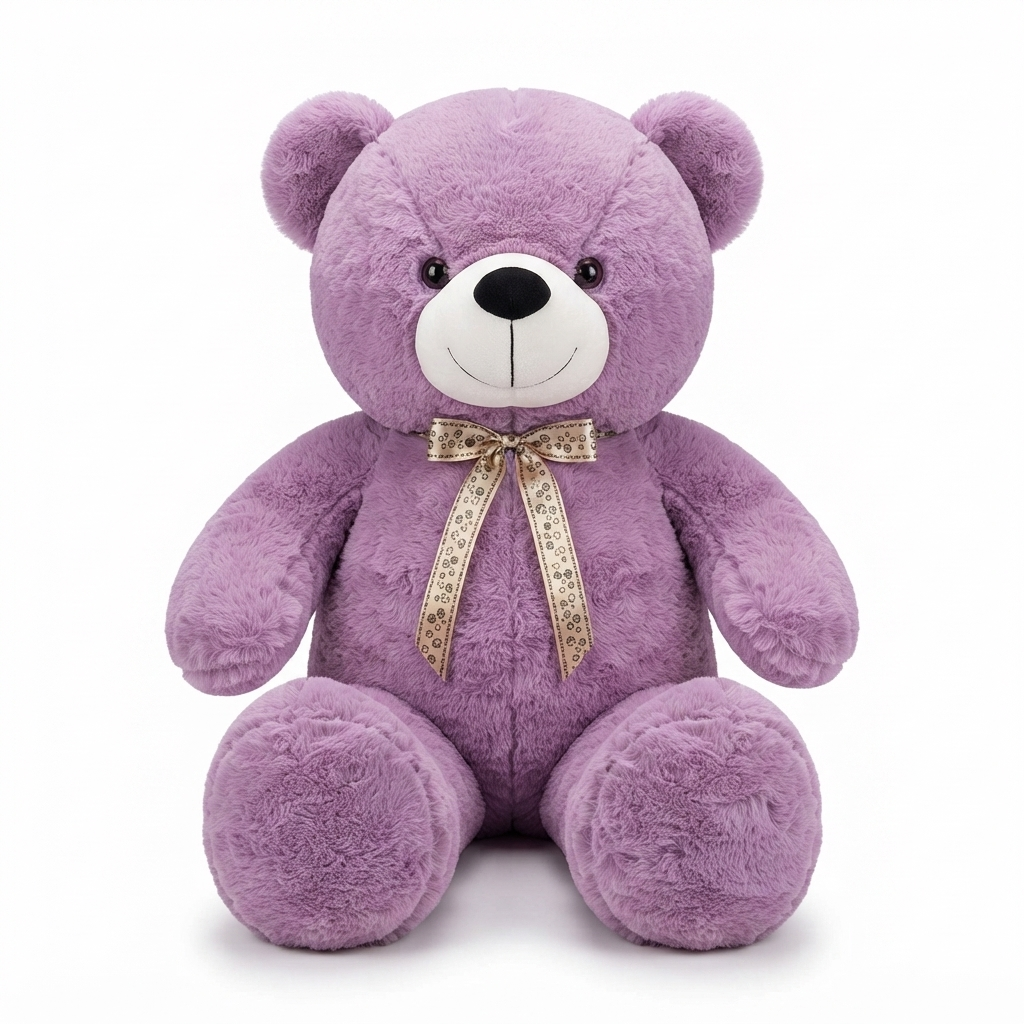 96 CM Giant Teddy Bear Soft Toy for Kids & Girls | Ultra Soft Plush Teddy Bear with Satin Ribbon | Big Hugging Teddy | Birthday, Anniversary & Valentine's Gift | Purple