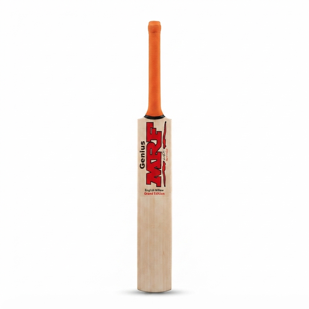 Junior Cricket Bat for Kids | Lightweight Wooden Cricket Bat with Anti-Slip Orange Grip | Beginner Training Bat for Indoor & Outdoor Play
