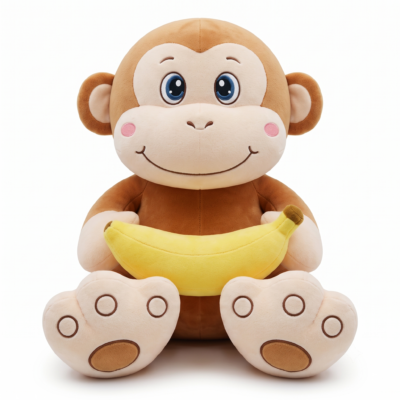 Cute Monkey Plush Toy with Banana | Ultra Soft Stuffed Animal Teddy | Premium Plush Doll for Kids, Babies & Toddlers | Hugging Companion | Birthday Gift for Boys & Girls | 35 cm