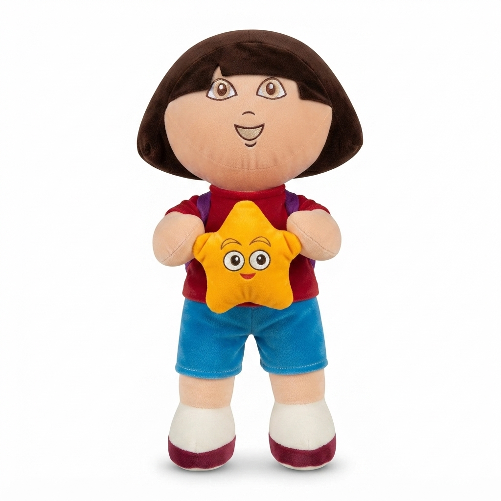 TOYOOS Soft Plush Doll with Star Cushion | Cute Stuffed Toy for Kids | Ultra Soft Velvet Fabric | Premium PP Cotton Filled | Washable Hugging Plush Toy | Birthday Gift for Boys & Girls | 35 cm
