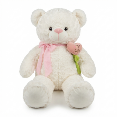 Soft Teddy Bear Plush Toy for Kids | 18 Inch Cuddly Gift with Pink Bow