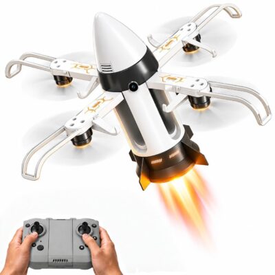 TOYOOS Brushless RC Starship Missile Drone with HD Camera, Water Mist Spray, Foldable Wings & Remote Control